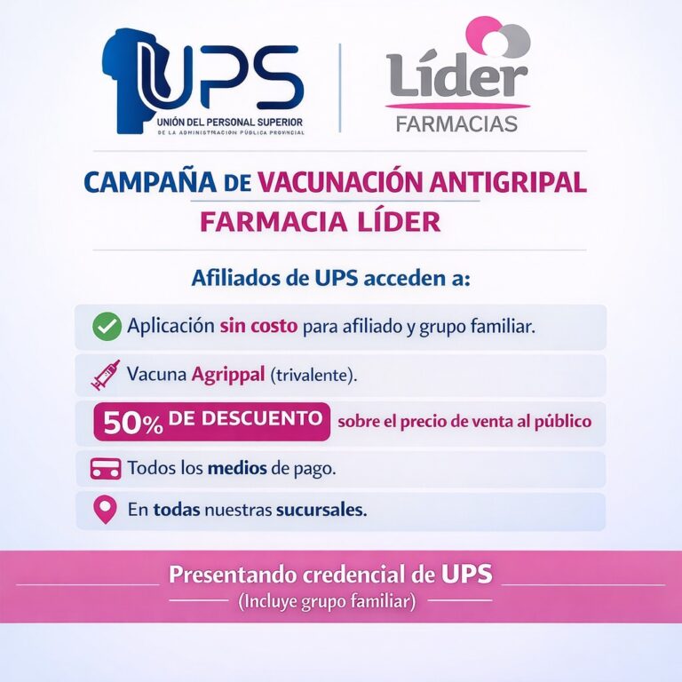 Convenio UPS con FARMACIA LÍDER: vacunación antigripal 2026