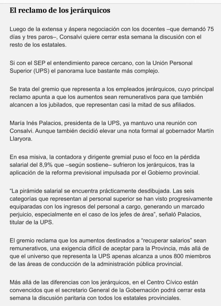 Reclamo de los Jerárquicos – 26/04/26