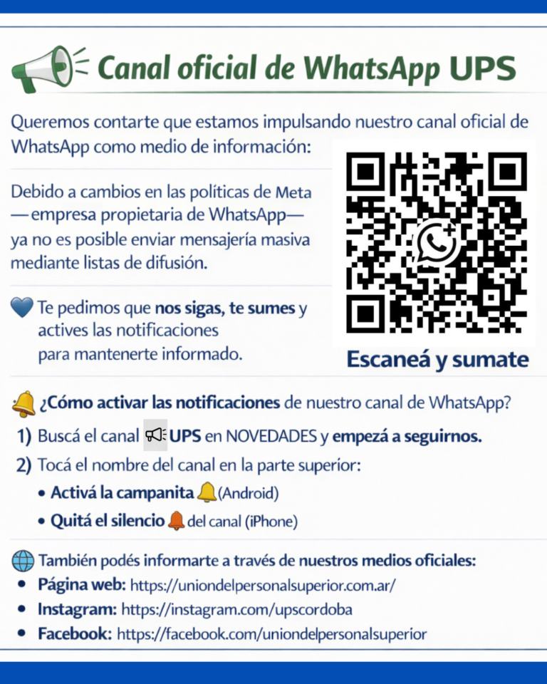 📲Canal oficial de WhatsApp UPS